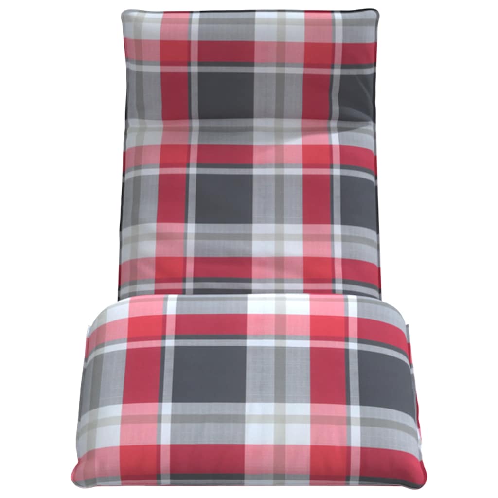 vidaXL Leżak składany w kratkę w kolorze czerwonym 175x54x8,5 cm