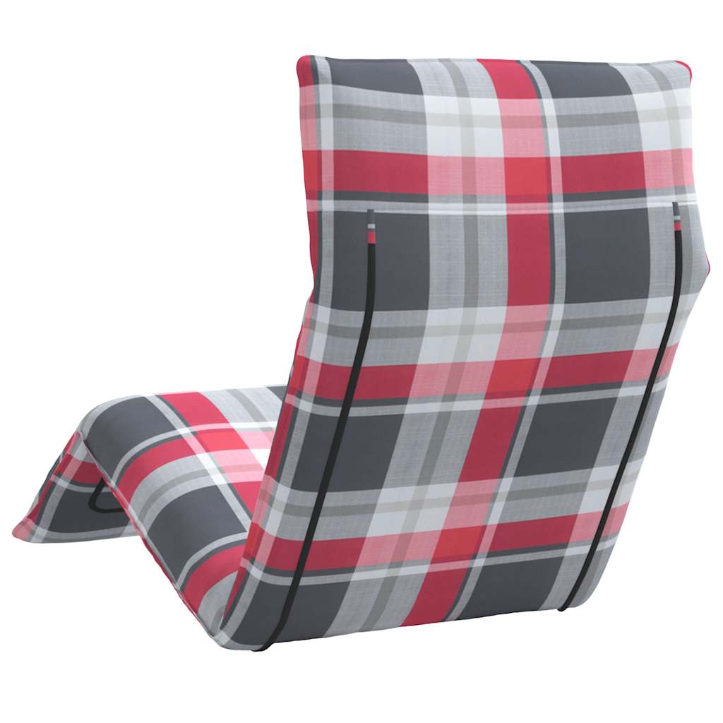 vidaXL Leżak składany w kratkę w kolorze czerwonym 175x54x8,5 cm