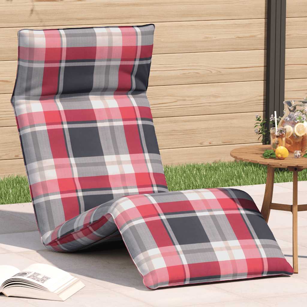 vidaXL Leżak składany w kratkę w kolorze czerwonym 175x54x8,5 cm