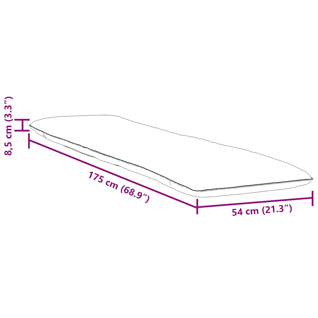 vidaXL Leżak składany czarny wzór w kratkę 175x54x8,5cm tkanina Oxford
