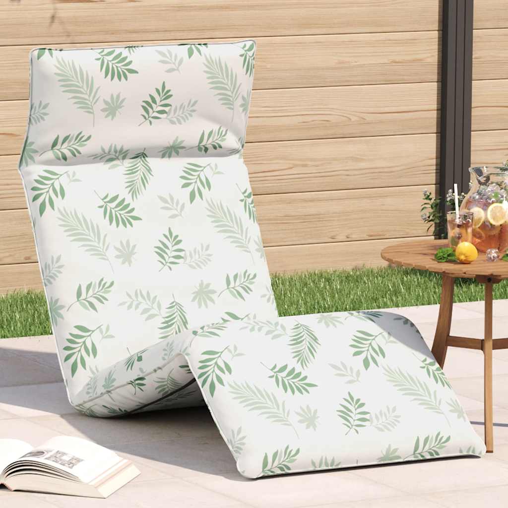 vidaXL Leżak składany wzór liścia 175x54x8,5 cm tkanina Oxford