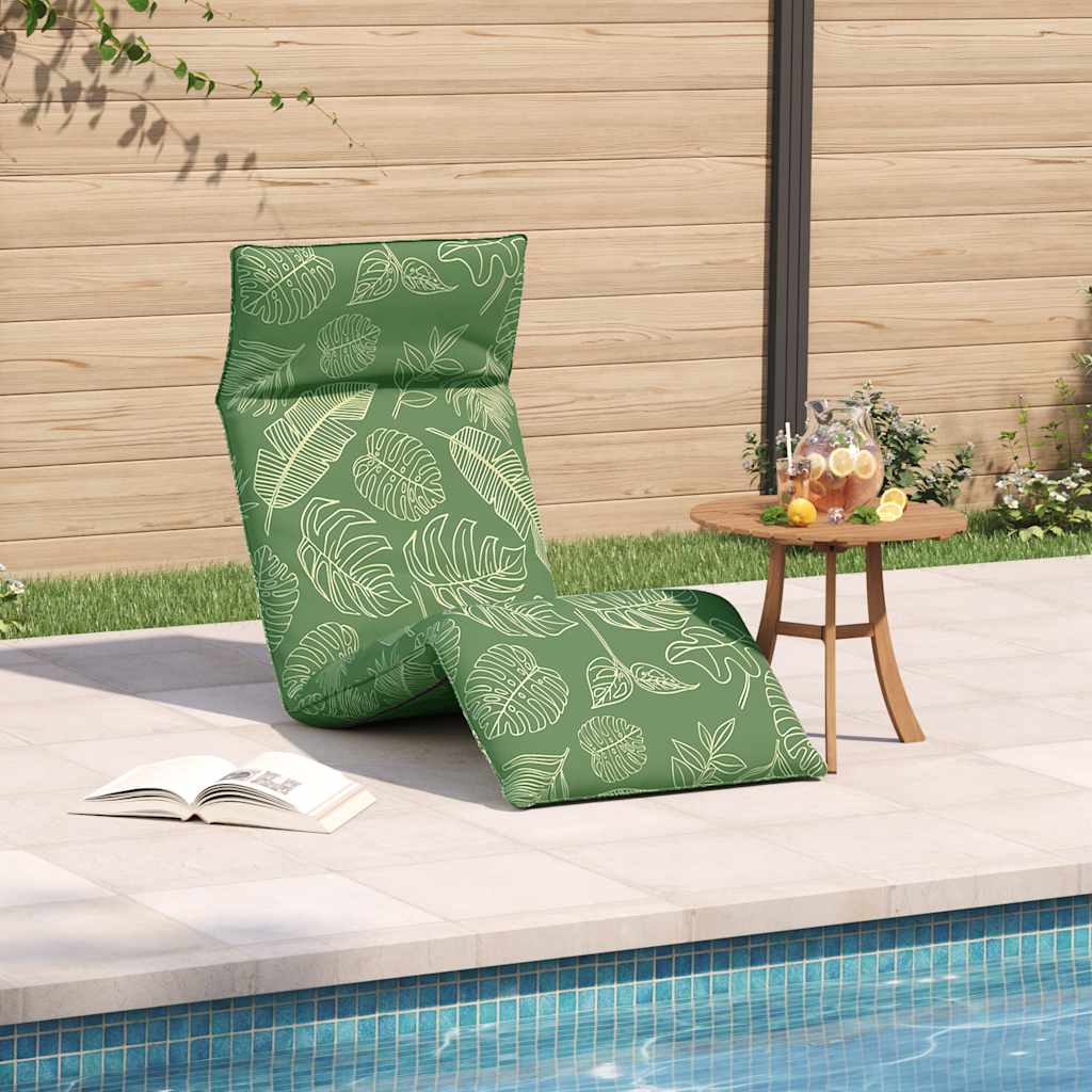 vidaXL Leżak składany wzór liścia 175x54x8,5 cm tkanina Oxford