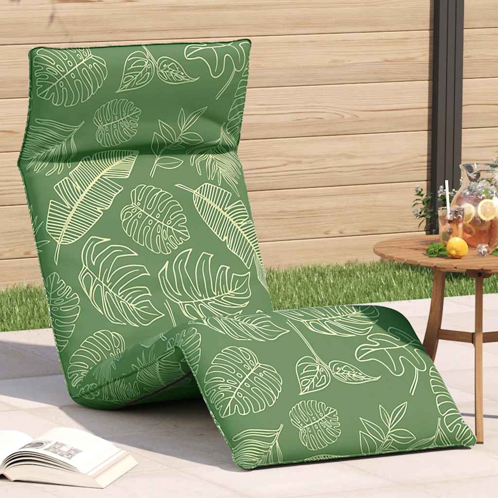vidaXL Leżak składany wzór liścia 175x54x8,5 cm tkanina Oxford
