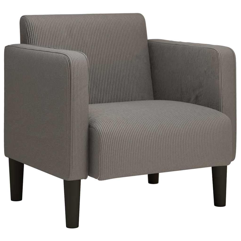 vidaXL Sofa Fotel z Podłokietnikami Jasnoszary 54 cm Tkanina Kordowa