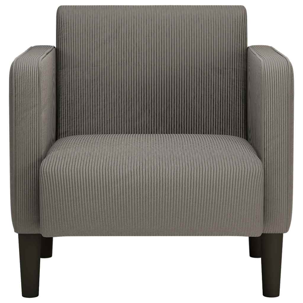 vidaXL Sofa Fotel z Podłokietnikami Jasnoszary 54 cm Tkanina Kordowa