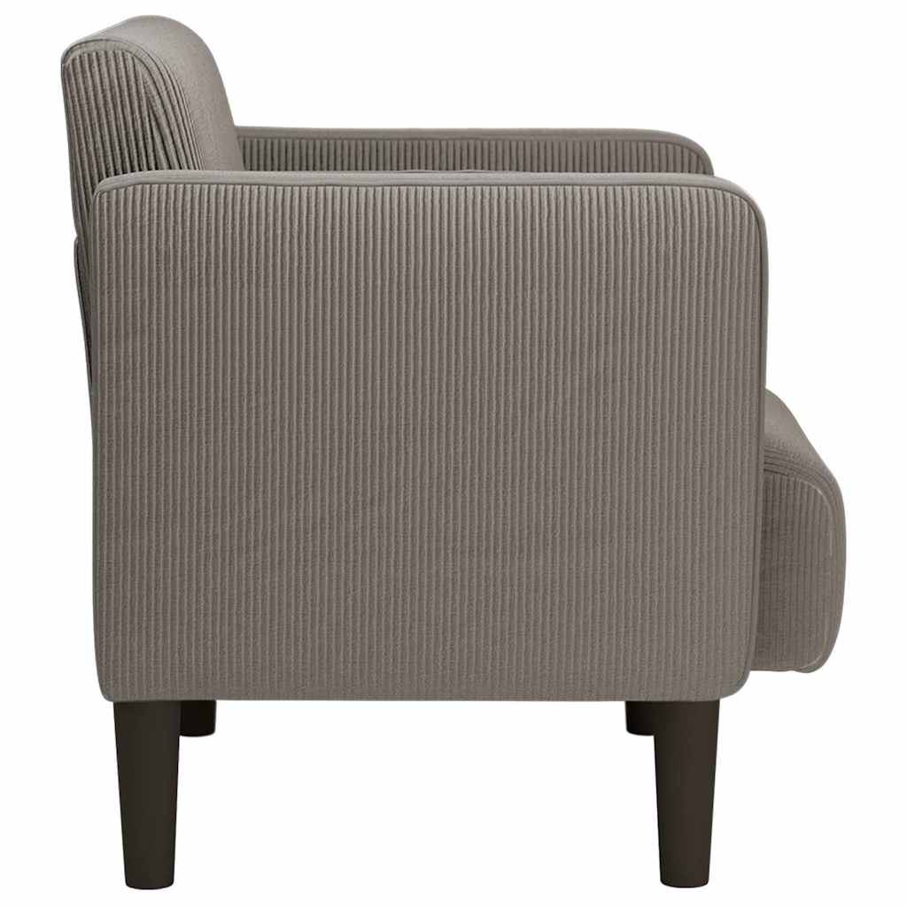 vidaXL Sofa Fotel z Podłokietnikami Jasnoszary 54 cm Tkanina Kordowa