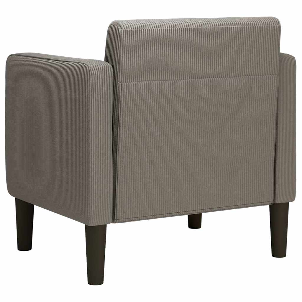 vidaXL Sofa Fotel z Podłokietnikami Jasnoszary 54 cm Tkanina Kordowa