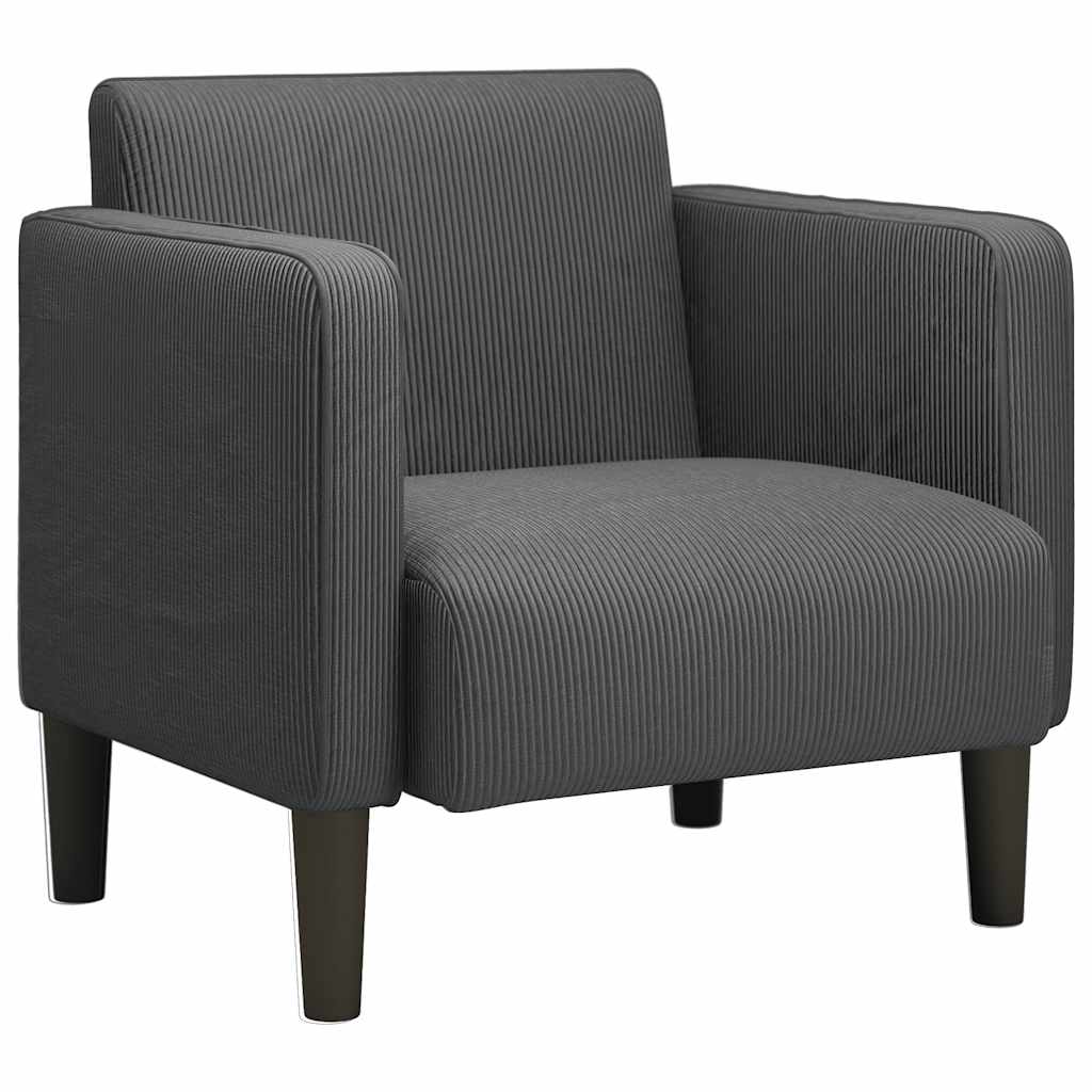 vidaXL Sofa Fotel z Podłokietnikami Ciemnoszary 54 cm Tkanina Corduroy