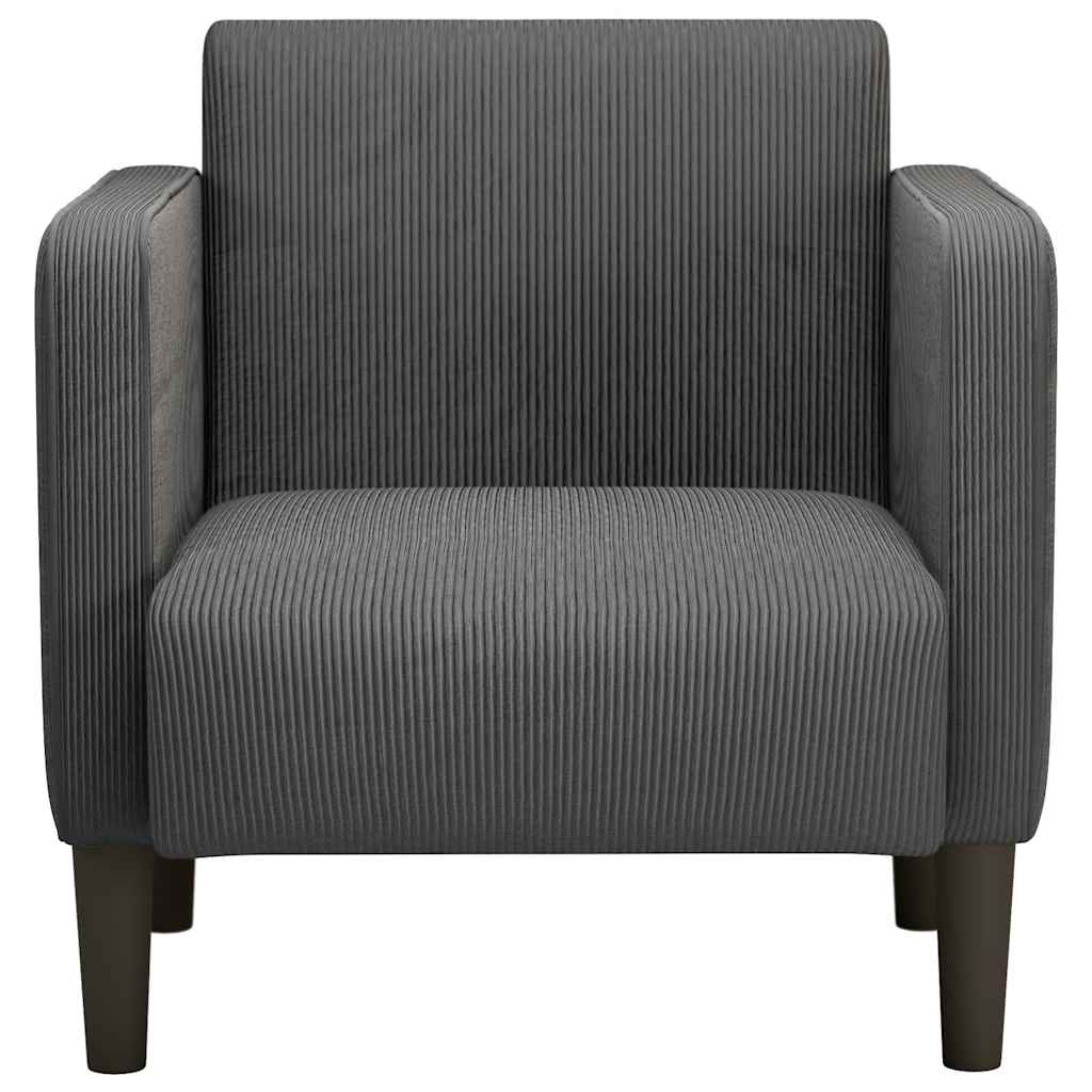 vidaXL Sofa Fotel z Podłokietnikami Ciemnoszary 54 cm Tkanina Corduroy
