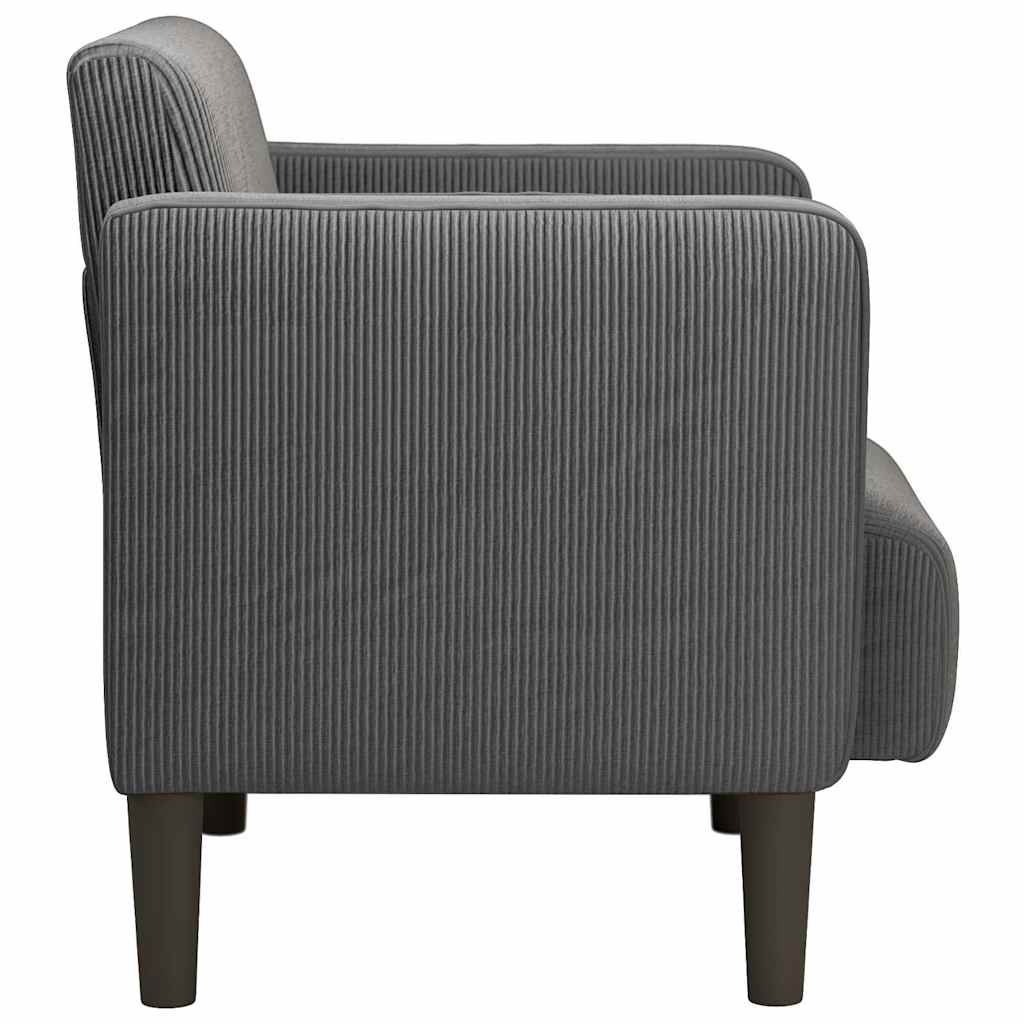 vidaXL Sofa Fotel z Podłokietnikami Ciemnoszary 54 cm Tkanina Corduroy