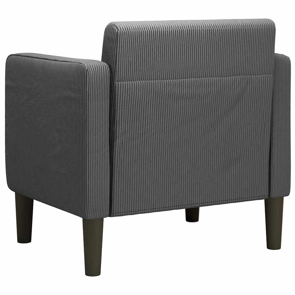 vidaXL Sofa Fotel z Podłokietnikami Ciemnoszary 54 cm Tkanina Corduroy