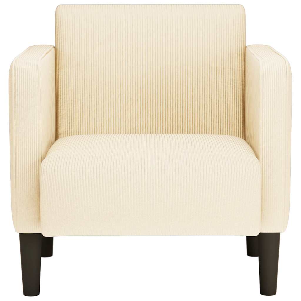 vidaXL Sofa Fotel z Podłokietnikami Kremowy 54 cm Tkanina Corduroy
