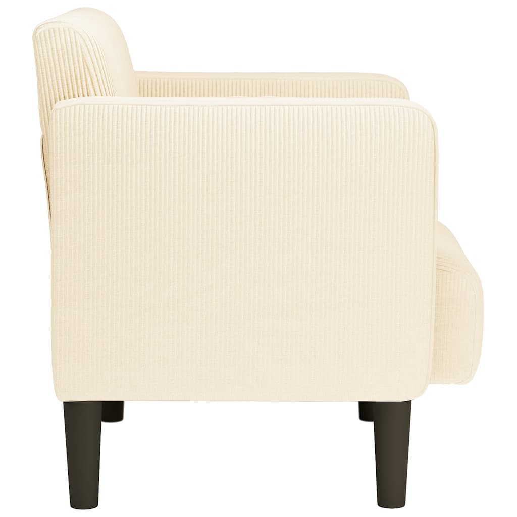 vidaXL Sofa Fotel z Podłokietnikami Kremowy 54 cm Tkanina Corduroy