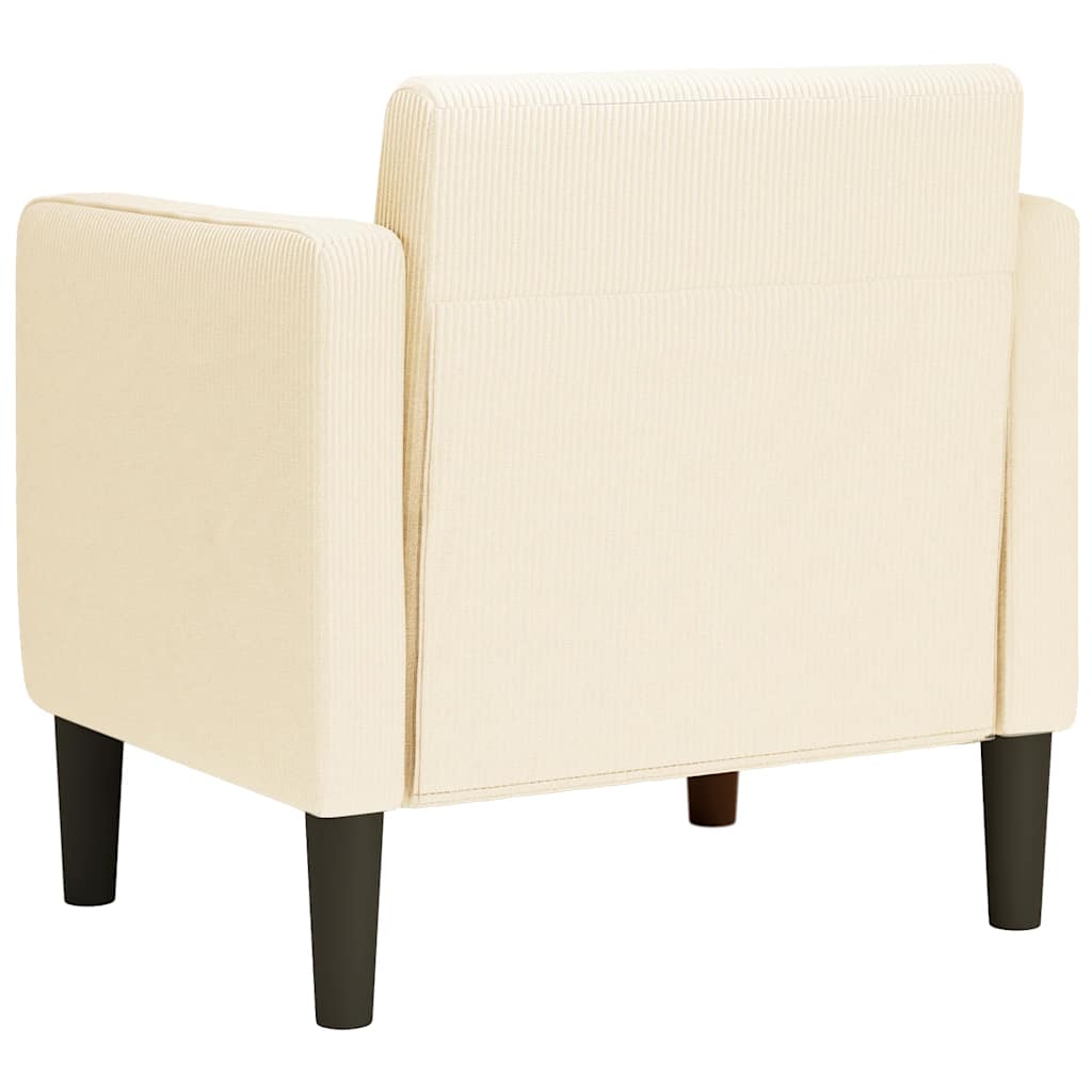 vidaXL Sofa Fotel z Podłokietnikami Kremowy 54 cm Tkanina Corduroy