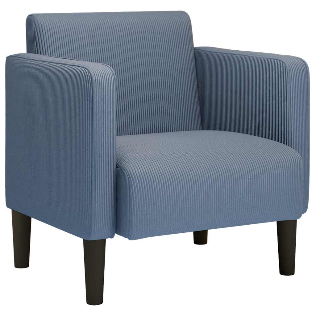 vidaXL Sofa Fotel z Podłokietnikami Niebieski 54 cm Tkanina Corduroy