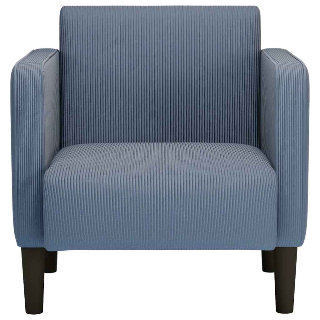 vidaXL Sofa Fotel z Podłokietnikami Niebieski 54 cm Tkanina Corduroy