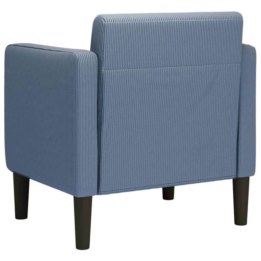 vidaXL Sofa Fotel z Podłokietnikami Niebieski 54 cm Tkanina Corduroy