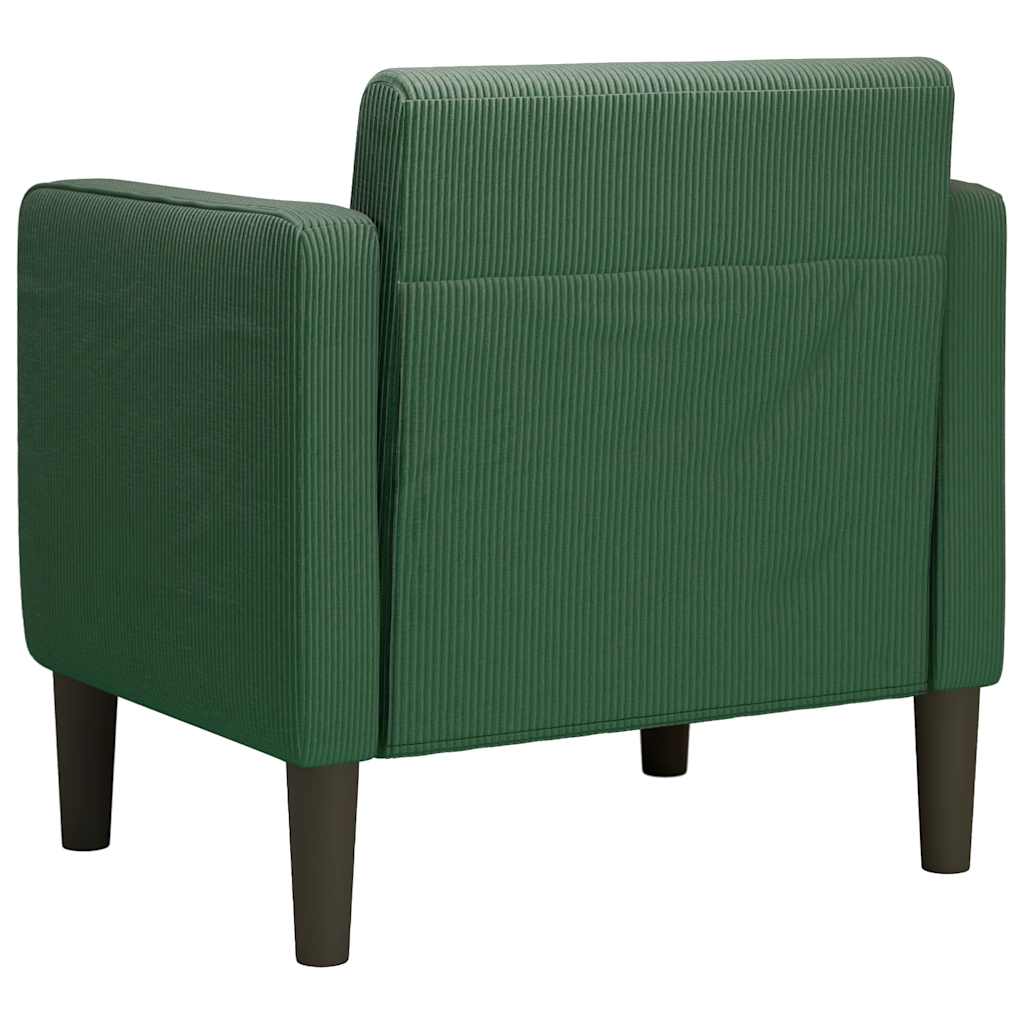 vidaXL Sofa Fotel z Podłokietnikami ciemnozielona 54cm Tkanina Corduroy