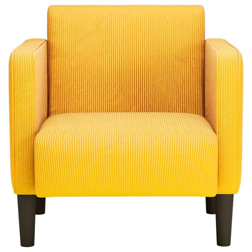 vidaXL Sofa Fotel z Podłokietnikami Jasnożółty 54 cm Tkanina Kordowa