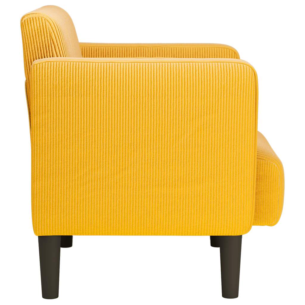 vidaXL Sofa Fotel z Podłokietnikami Jasnożółty 54 cm Tkanina Kordowa
