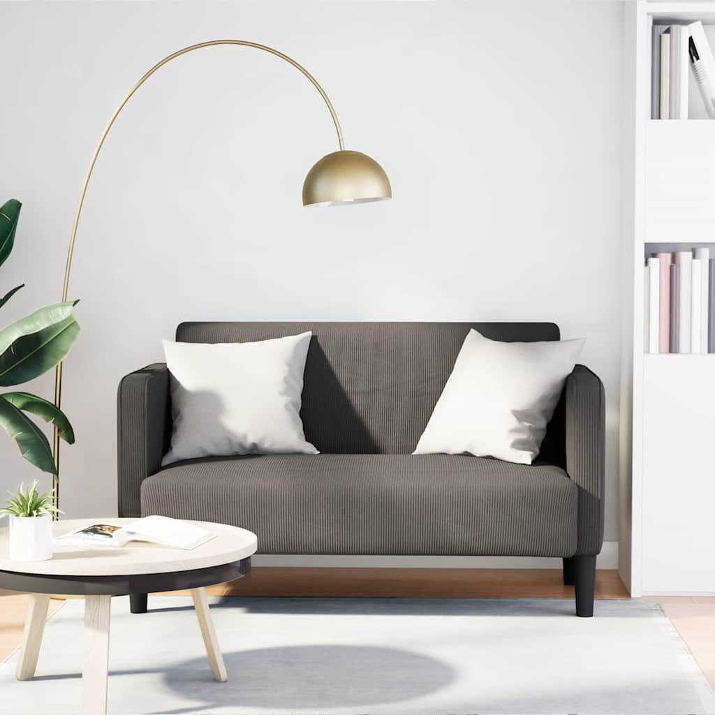 vidaXL Sofa dwuosobowa jasnoszara 109 cm Tkanina sztruksowa