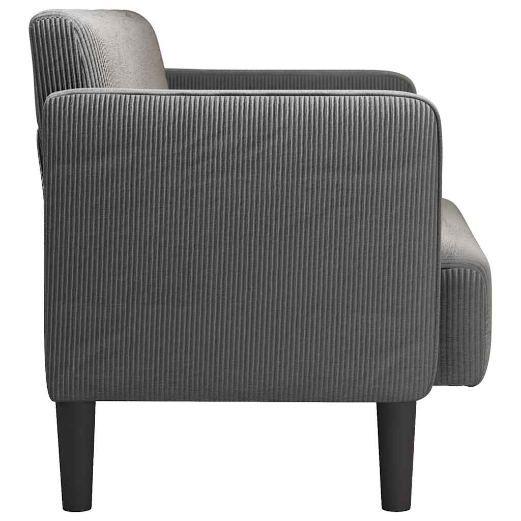 vidaXL Sofa dwuosobowa Ciemnoszara 109 cm Tkanina sztruksowa