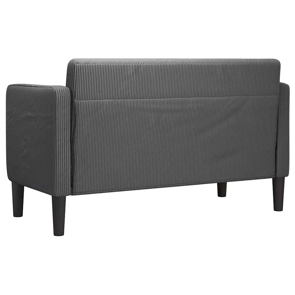 vidaXL Sofa dwuosobowa Ciemnoszara 109 cm Tkanina sztruksowa