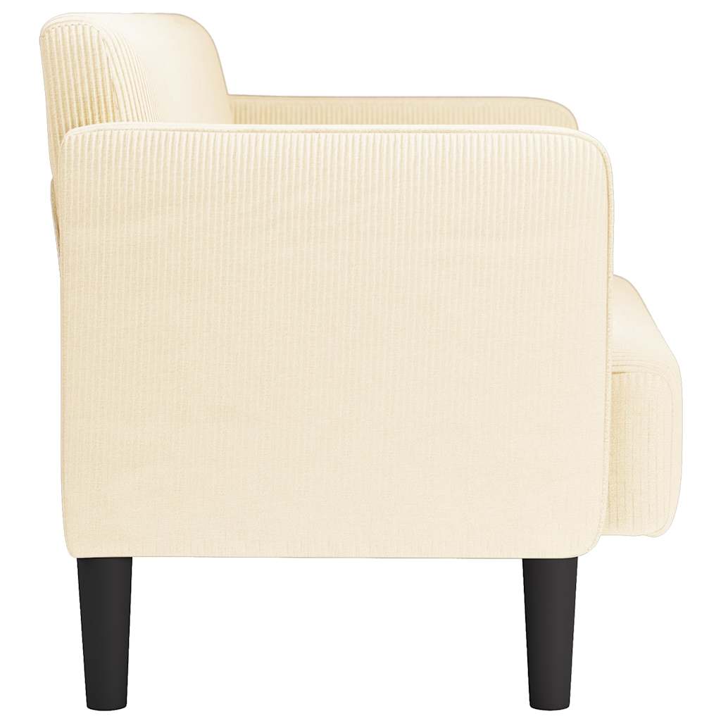 vidaXL Sofa dwuosobowa kremowa 109 cm Tkanina sztruksowa