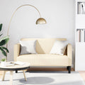 vidaXL Sofa dwuosobowa kremowa 109 cm Tkanina sztruksowa