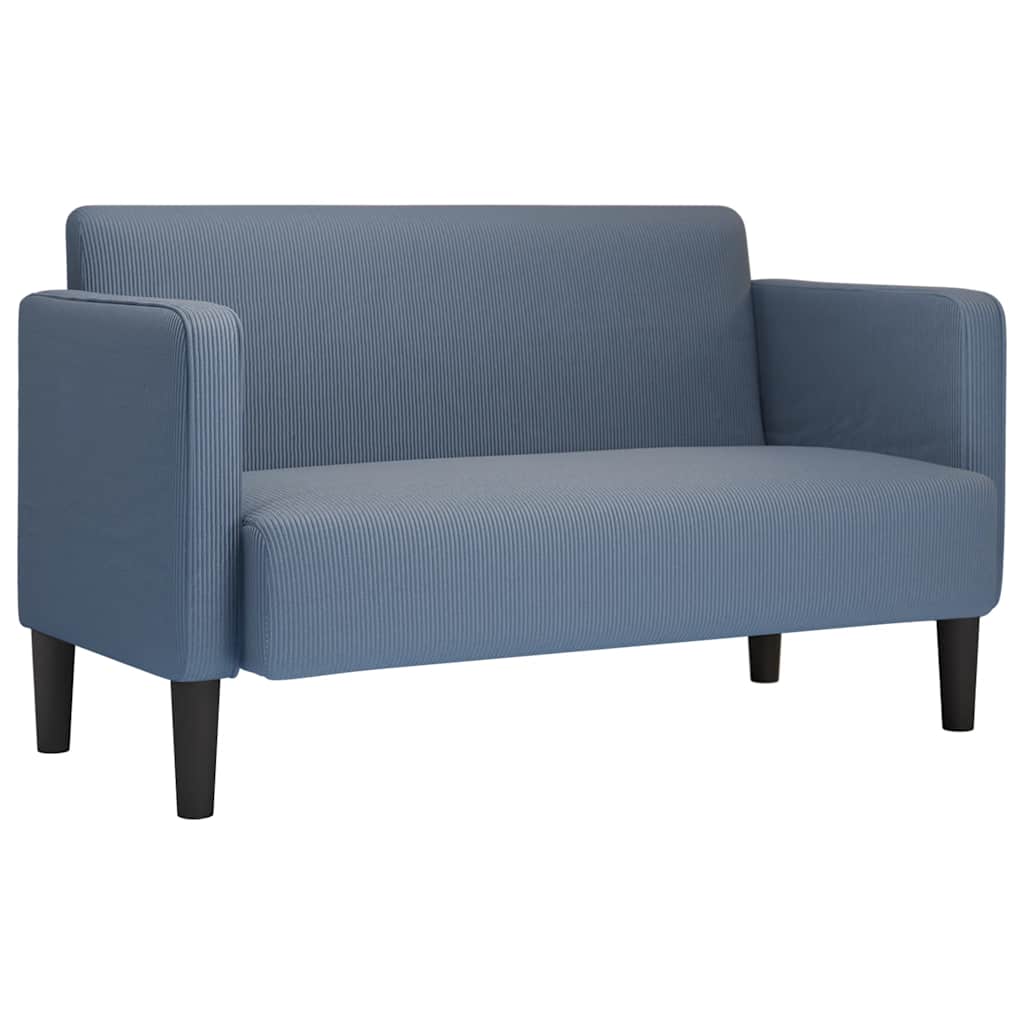 vidaXL Sofa dwuosobowa niebieska 109 cm tkanina sztruksowa