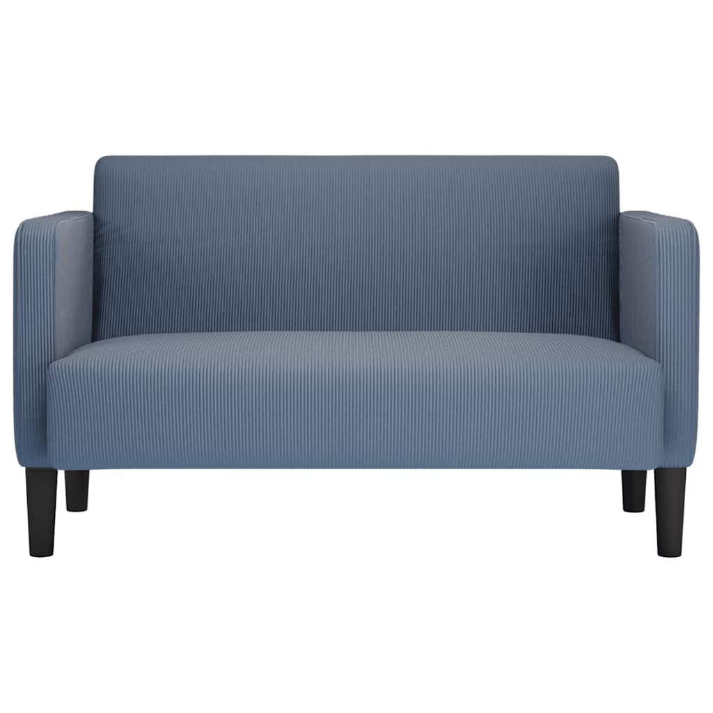 vidaXL Sofa dwuosobowa niebieska 109 cm tkanina sztruksowa