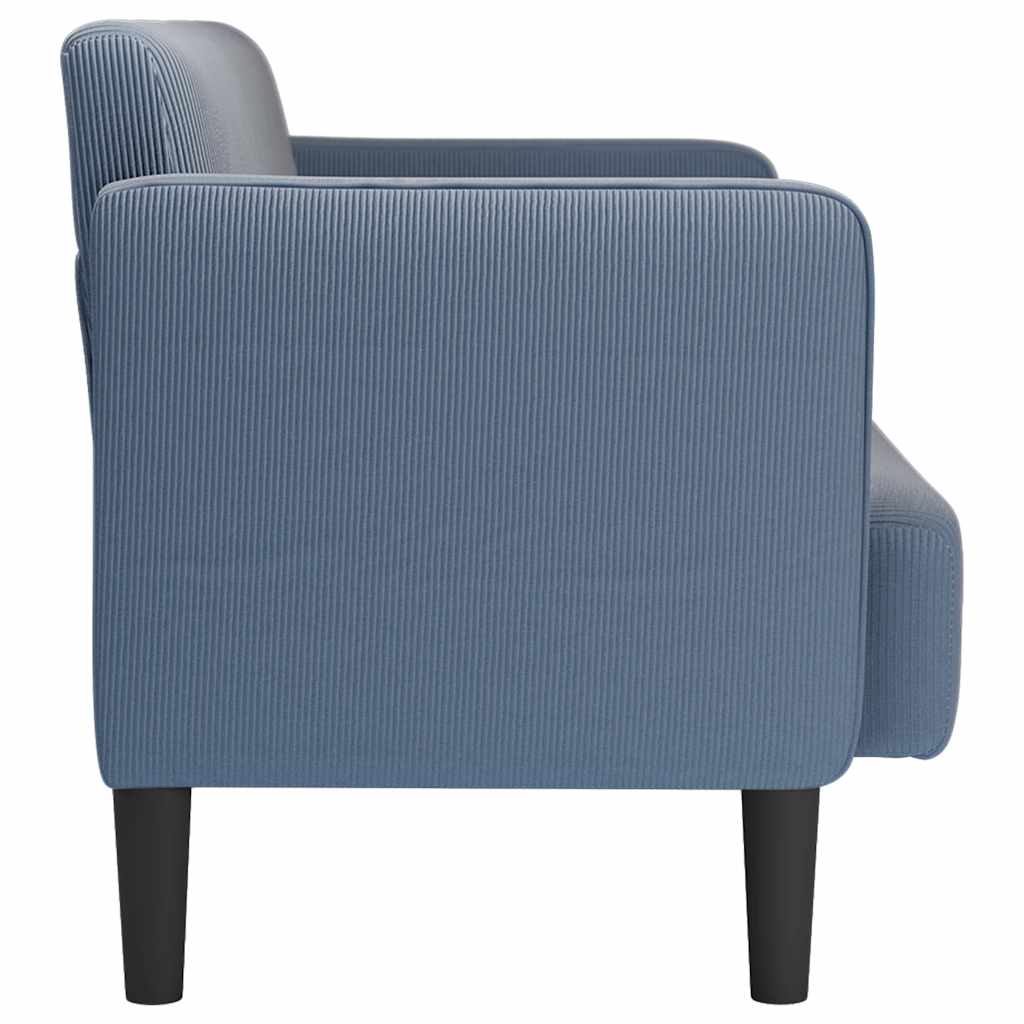 vidaXL Sofa dwuosobowa niebieska 109 cm tkanina sztruksowa