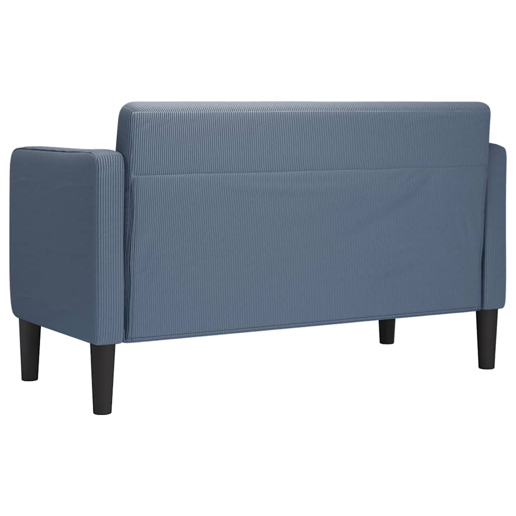 vidaXL Sofa dwuosobowa niebieska 109 cm tkanina sztruksowa