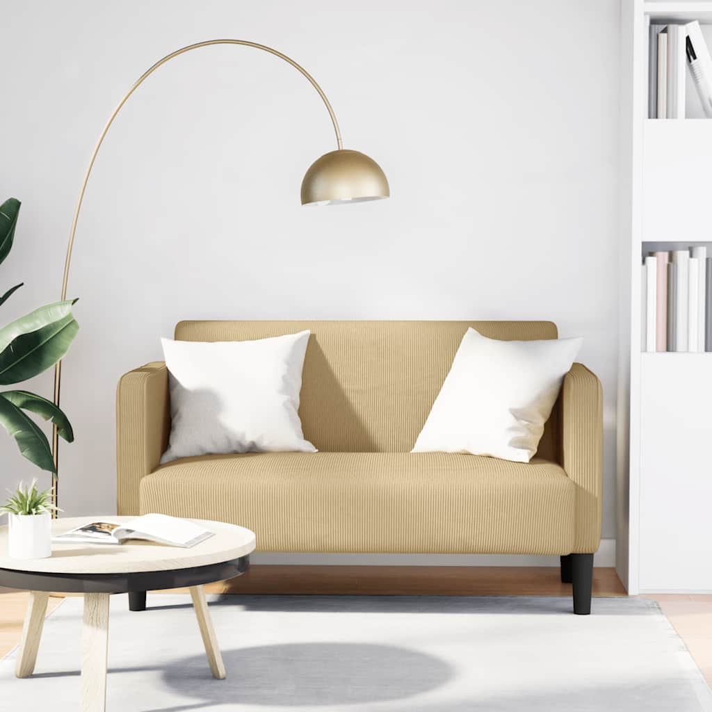 vidaXL Sofa dwuosobowa szarozielona 109 cm Tkanina sztruksowa