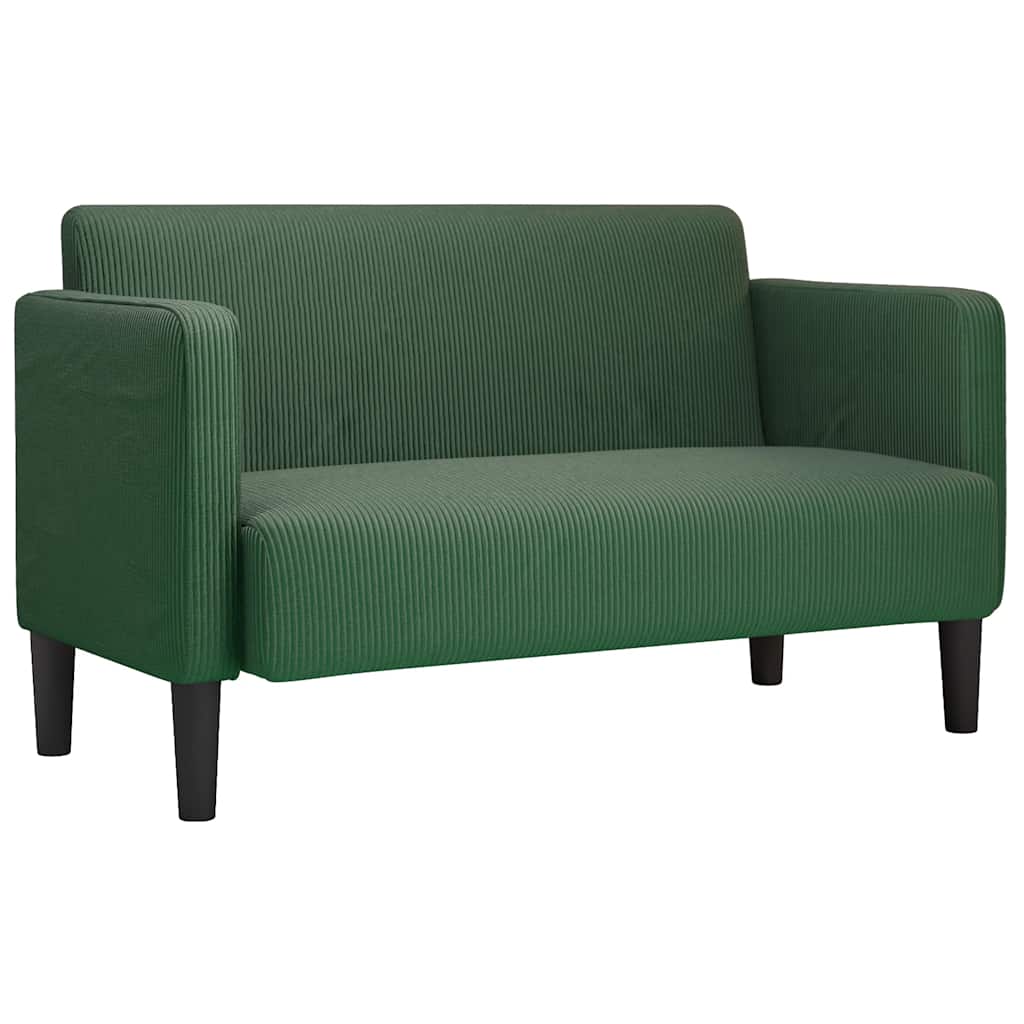 vidaXL Sofa dwuosobowa ciemnozielona 109 cm Tkanina sztruksowa