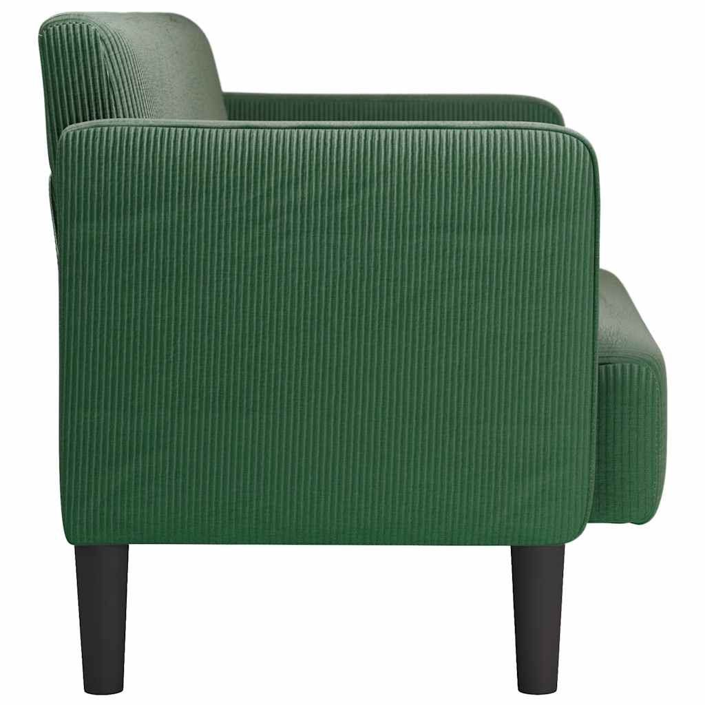 vidaXL Sofa dwuosobowa ciemnozielona 109 cm Tkanina sztruksowa
