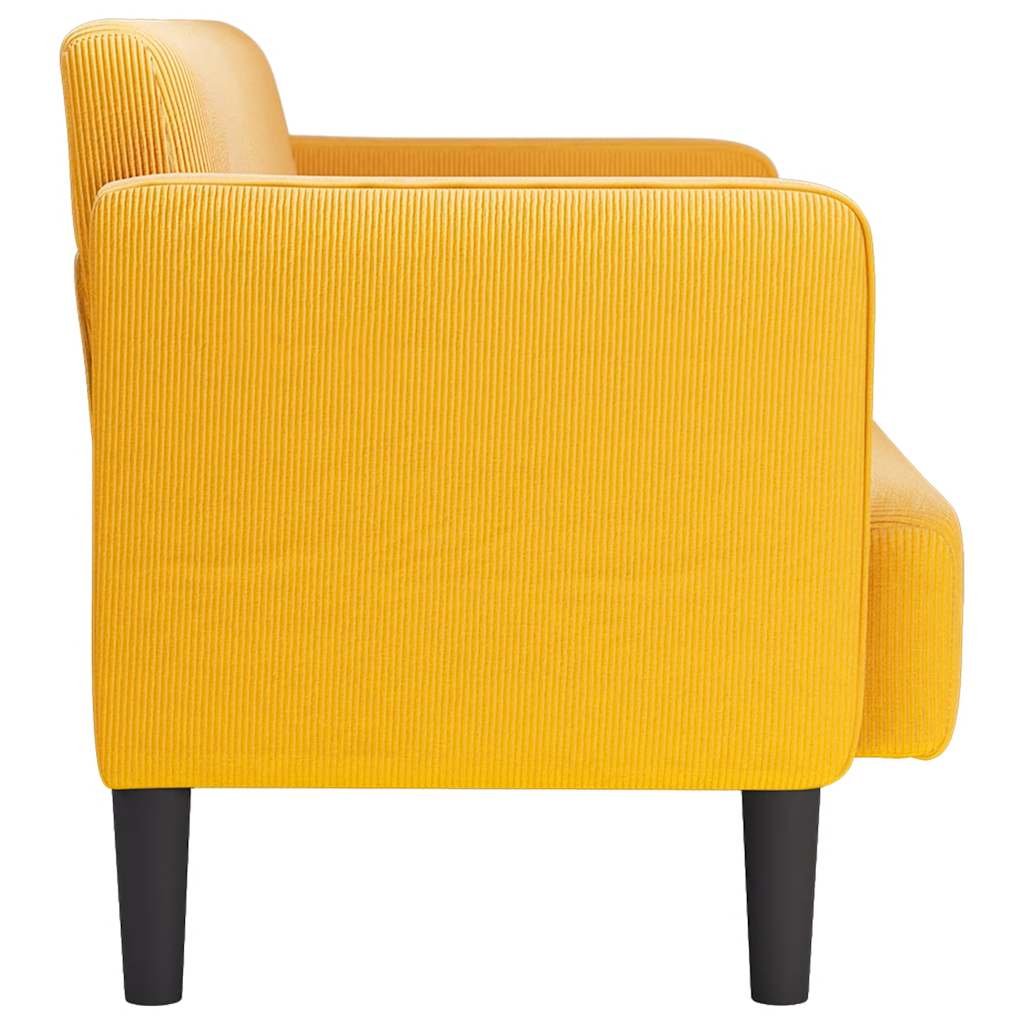 vidaXL Sofa dwuosobowa Jasnożółta 109 cm Tkanina sztruksowa