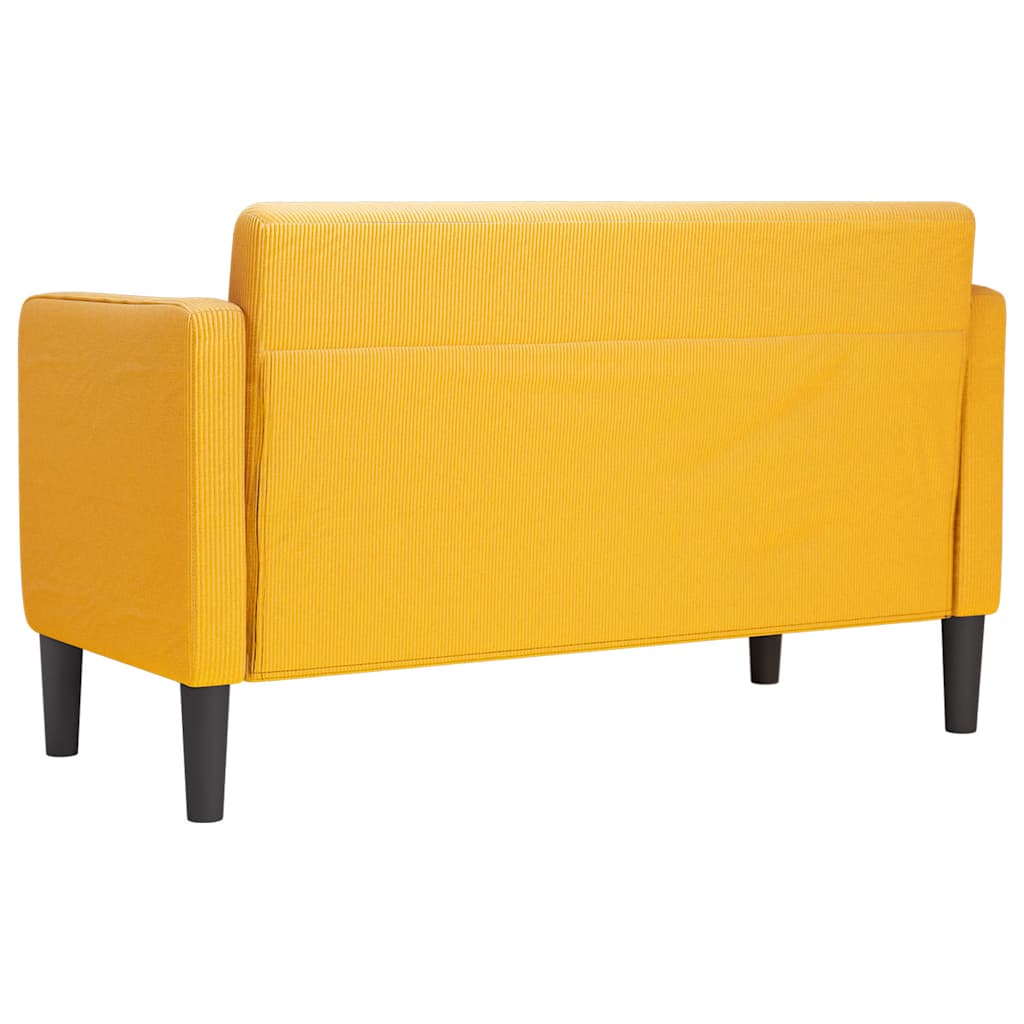 vidaXL Sofa dwuosobowa Jasnożółta 109 cm Tkanina sztruksowa