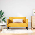 vidaXL Sofa dwuosobowa Jasnożółta 109 cm Tkanina sztruksowa