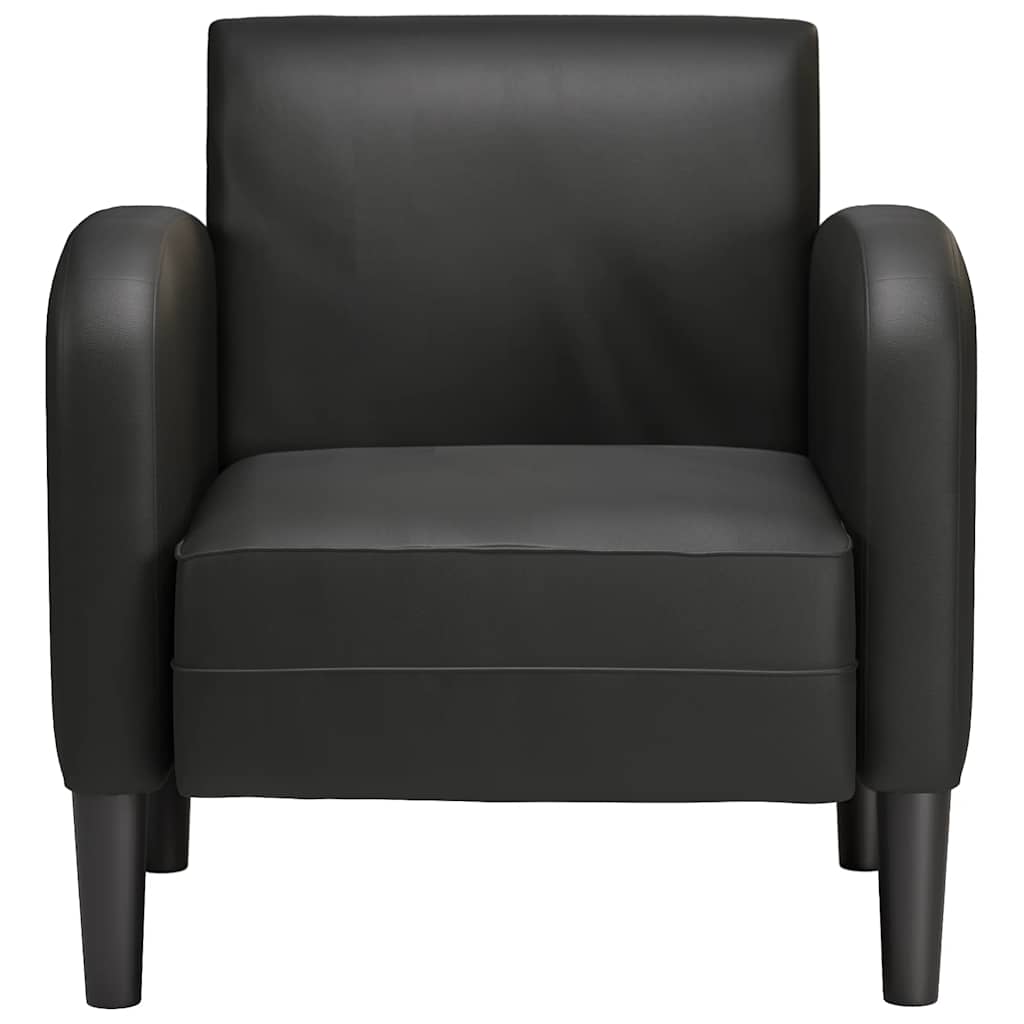 vidaXL Sofa Fotel z Podłokietnikami Czarny 54 cm Skóra ekologiczna
