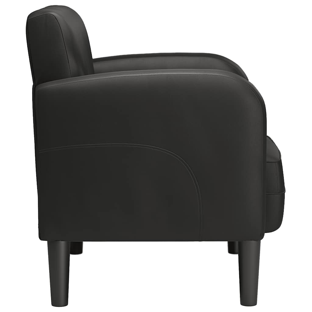 vidaXL Sofa Fotel z Podłokietnikami Czarny 54 cm Skóra ekologiczna