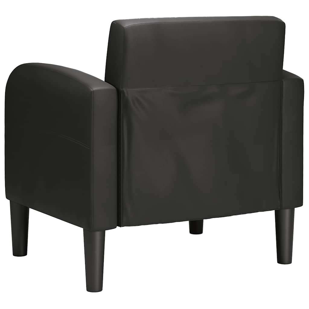 vidaXL Sofa Fotel z Podłokietnikami Czarny 54 cm Skóra ekologiczna