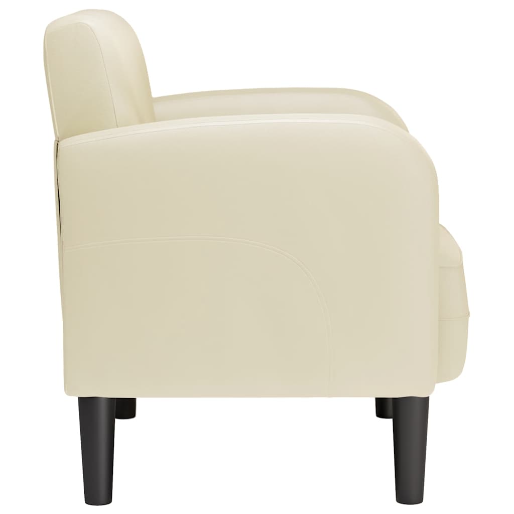 vidaXL Sofa Fotel z Podłokietnikami Kremowy 54 cm Skóra ekologiczna