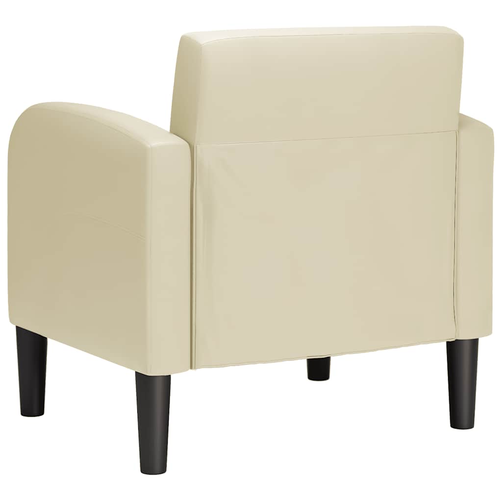 vidaXL Sofa Fotel z Podłokietnikami Kremowy 54 cm Skóra ekologiczna
