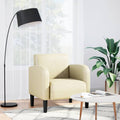 vidaXL Sofa Fotel z Podłokietnikami Kremowy 54 cm Skóra ekologiczna