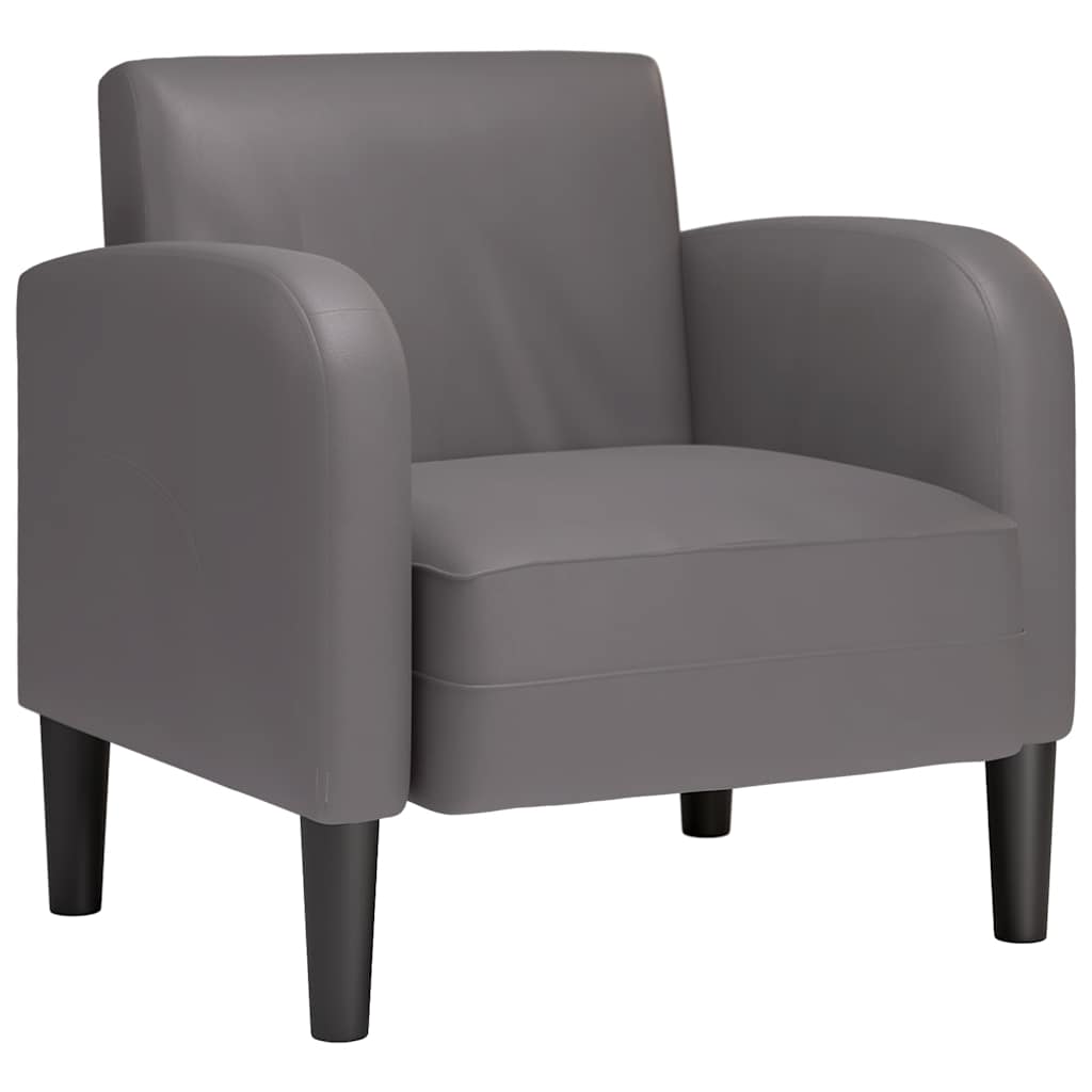 vidaXL Sofa Fotel z Podłokietnikami Szary 54 cm Skóra ekologiczna