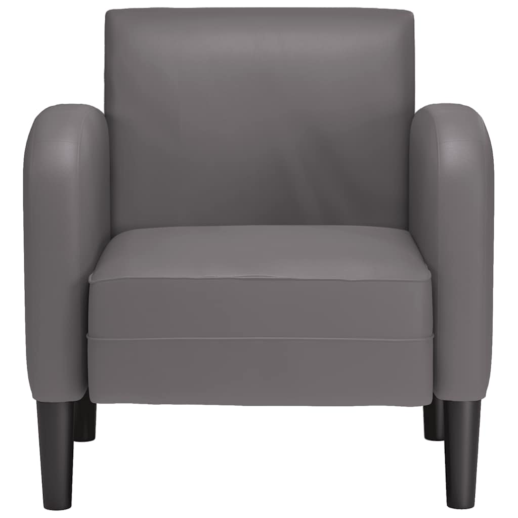 vidaXL Sofa Fotel z Podłokietnikami Szary 54 cm Skóra ekologiczna
