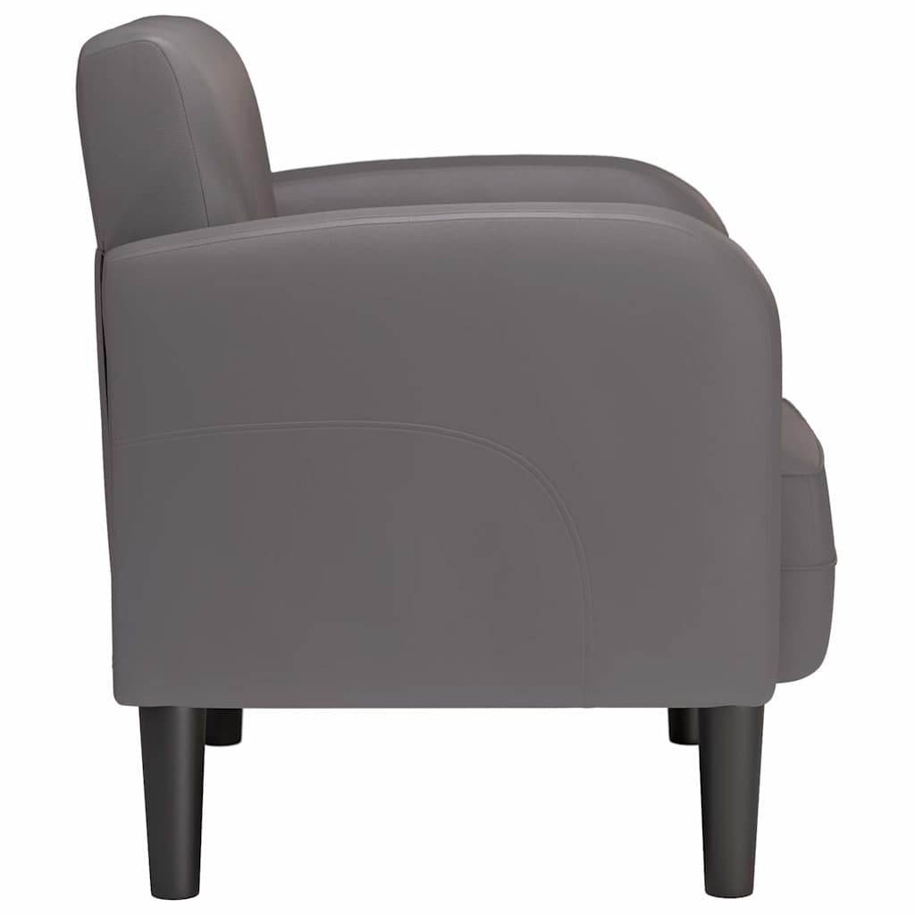 vidaXL Sofa Fotel z Podłokietnikami Szary 54 cm Skóra ekologiczna