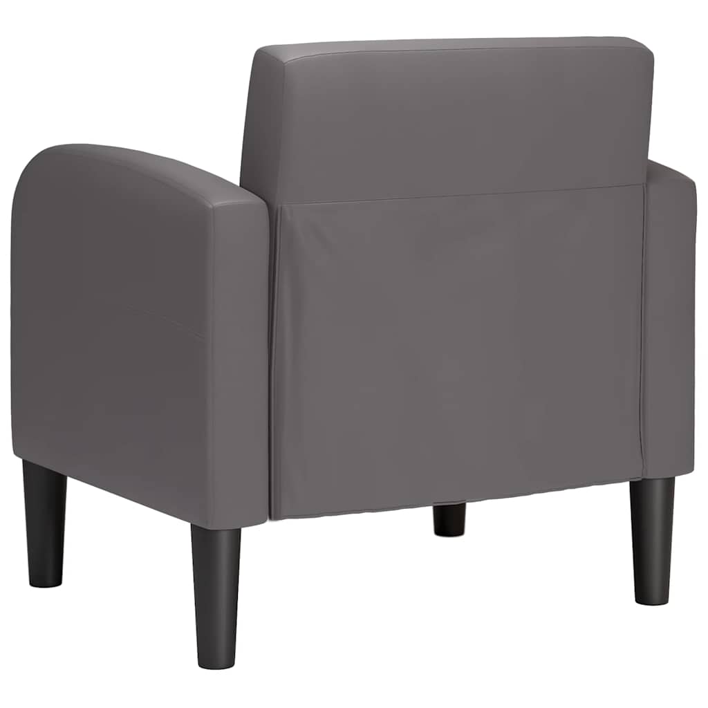 vidaXL Sofa Fotel z Podłokietnikami Szary 54 cm Skóra ekologiczna