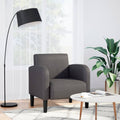 vidaXL Sofa Fotel z Podłokietnikami Szary 54 cm Skóra ekologiczna